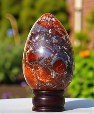Large 135MM Red King Cobra Jasper Crystal Egg Healing Crystal Home DecorativeEgg picture