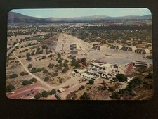 VTG Postcard Plaza and Pyramid of Moon Aerial View Teotihuacan Mexico Souvenir picture