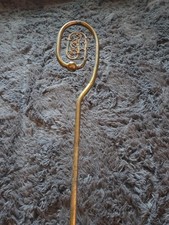 Antique Brass Bishop Crozier Pastoral Staff Church Processional Ornate 36