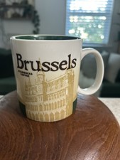 Starbucks Brussels City Mug 16 oz White/Green/Gold cup picture