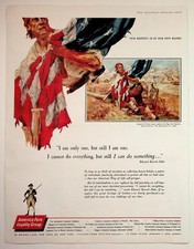 1950s Saturday Evening Post Ad Sergeant Jasper Flag America Fore Loyalty Group picture