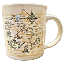 Vintage Hilo Hattie Hawaii Souvenir Mug – Hawaiian Islands Map – Made in Korea picture