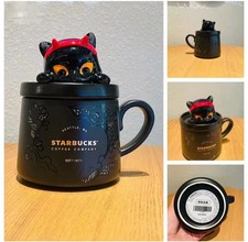2024 Hot Starbucks Halloween Black Cat Reward Coffee Style Ceramic Mug with Lid picture