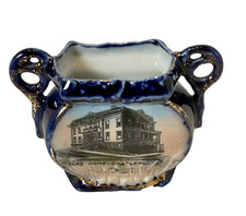CHARLEROI Pennsylvania PA Antique ELKS HOME Souvenir COBALT CHINA TRINKET picture