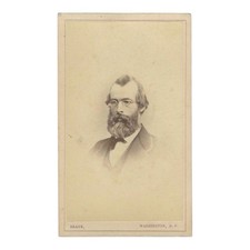 1860s Mathew Brady CDV Bearded Man Spectacles Washington DC Civil War Era picture