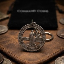1936 Cut Coin Half Dollar Keychain Columbia South Carolina 150th Anniversary picture