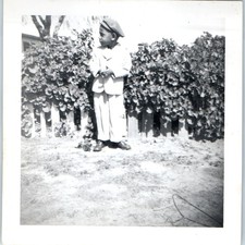 c1940s Cute African American Boy Suit Beret Hat Snapshot Photo Black Americana picture