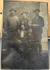 Antique Tintype Photo Men Beer Steins Bottles c1885-1905 Quarter Plate picture