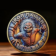 IRON MAIDEN 50th Anniversary Commemorative Coin Eddie the Head Heavy Metal Gift picture