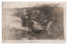 1910s Rock Gentleman Outside RPPC Real Photo Postcard Zanesville OH  CYKO VTG   picture