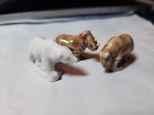 Lot of 3 Wade Whimsies Red Rose Tea Figurines Polar Bear & 2 Rhinos  picture