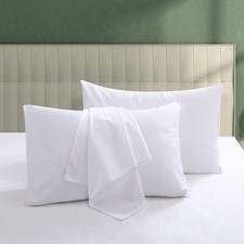 100% Egyptian Cotton Pillow Protectors Set of 2, 600 Thread Count Standard Size picture
