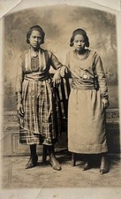 EDWARDIAN AFRICAN AMERICAN SISITERS FASHION STUDIO PORTRAIT ANTIQUE PHOTOGRAPH picture