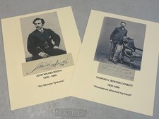 John Wilkes Booth, Thomas Boston Corbett, set of Reprints, signed picture