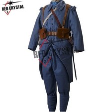 French Soldier 1916-18 Soldiers Reproduction Army Uniform Blue Wool Handmad Coat picture