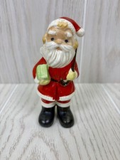 VTG MCM Santa Claus With Cane Green Box  Christmas Figurine Japan picture