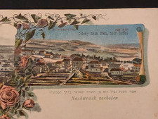 PALESTINE JUDAICA METULLA YESOD HAMAALAH ROSH PINA FLOWERS NICE LITHO PC 1930 picture