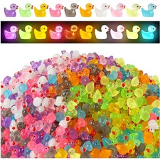 Resin Duck Miniatures - 1000 Pcs Glow in The Dark, 10 Colors picture