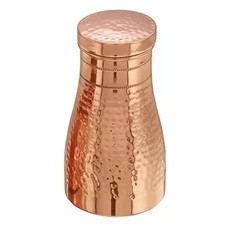 Hammered Bedroom Water Bottle Pure Copper Jar Ayurveda Health Benefits 1000 ML. picture
