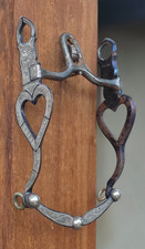 Vintage J.J. Co Western Horse Bit Sterling Silver Overlay Heart Shanks Cricket picture