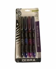 Zebra Pen Fountain Pen Set, Fine Point 0.6mm, Assorted 4 Colors Non-Toxic Ink, picture