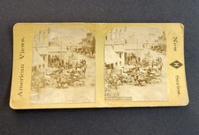 Rare Los Angeles, California Stereoview of Traffic Jam on Downey Block - 1872 picture