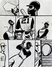 ROBERTO CLEMENTE Biography “21” Page 119 • Original Graphic Novel Art picture