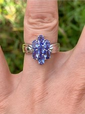 Genuine Tanzanite Sterling Silver Ring Size 6 picture