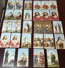 Vintage Lot of 21 Catholic Holy Prayer Cards Printed in Italy Bonella Gold Foil picture