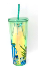 Starbucks 2021 Green Mermaid Tail Iridescent 24oz Cold Cup Tumbler w/ Straw picture