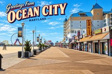 Greetings From Ocean City, MARYLAND Modern Large Letter Postcard E222 picture