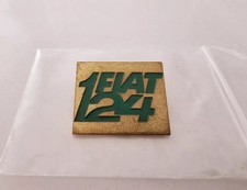 Classic Vintage FIAT 124 Sedan Berlina Brass Enamel Pin Dealer Accessory NOS NEW picture
