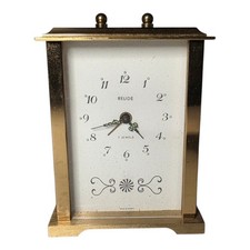 Vintage Relide French Brass Alarm Clock 7 Jeweled Wind Up Mechanical picture