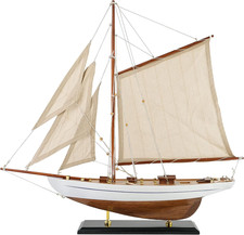 SAILINGSTORY Wooden Sailboat Decor Sailing Ship Model Ivory picture