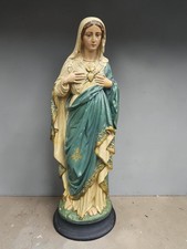 Antique Immaculate Heart of Mary Statue Plaster Religious Virgin Madonna picture
