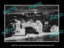 OLD LARGE HISTORIC PHOTO HONOLULU HAWAII THE MOANA SURFRIDER HOTEL c1941 picture