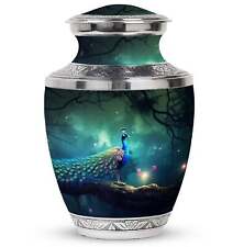 Peacock In Night View Cremation Urn | Customized Urn With Photo picture