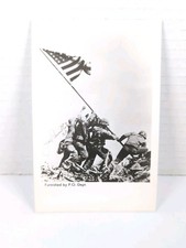Joe Rosenthal A.P. Postcard WW2 Iwo Jima Flag Raising 1945 George W Wentz Texas  picture