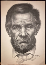 Abraham Lincoln~Vintage 1952 Lithograph by African American Artist Charles White picture