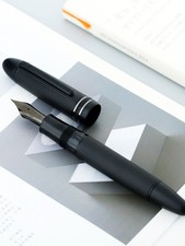 Majohn P141 Piston Fountain Pen NO.8 Fine Nib Metal engraving Writing pen picture