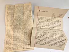 2 Antique Documents~ 1835 Property Release & 1882 Sale of Property, Lancaster PA picture