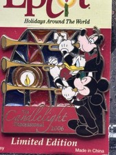 Disney Pin WDW 2006 Candlelight Processional Mickey Donald Goofy EPCOT Xmas RARE picture