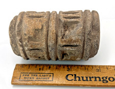 Pre-Columbian Olmec culture ca. 1100 to 500 BCE Pottery or Stone Roller Stamp picture