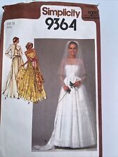 Vintage 80s Simplicity Pattern 9364 Bridal Bridesmaid Wedding Dress SZ 12 picture