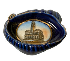 MONTPELIER VT City Hall  VERMONT ANTIQUE Souvenir China COBALT TRINKET ASHTRAY picture