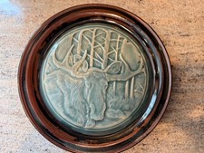 Vintage Edgecomb Potters of Maine HIgh Relief Embossed Plate with Scene of Moose picture