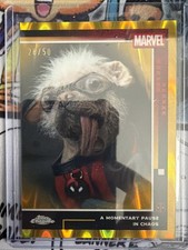 Topps Chrome Deadpool A Momentary Pause in Chaos - Dogpool 50 Gold Raywave picture