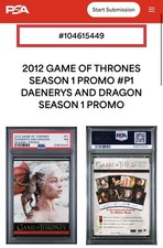 Daenerys Targaryen 2012 Game Of Thrones Season 1 Promo PSA POP 15‼️”Rookie” Card picture