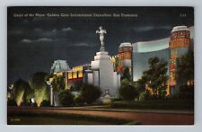 San Francisco CA Court Of The Moon By Night Golden Gate Expo Vintage Postcard picture