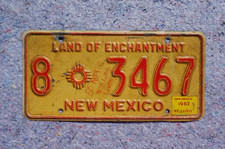 1962 New Mexico LAND OF ENCHANTMENT License Plate picture